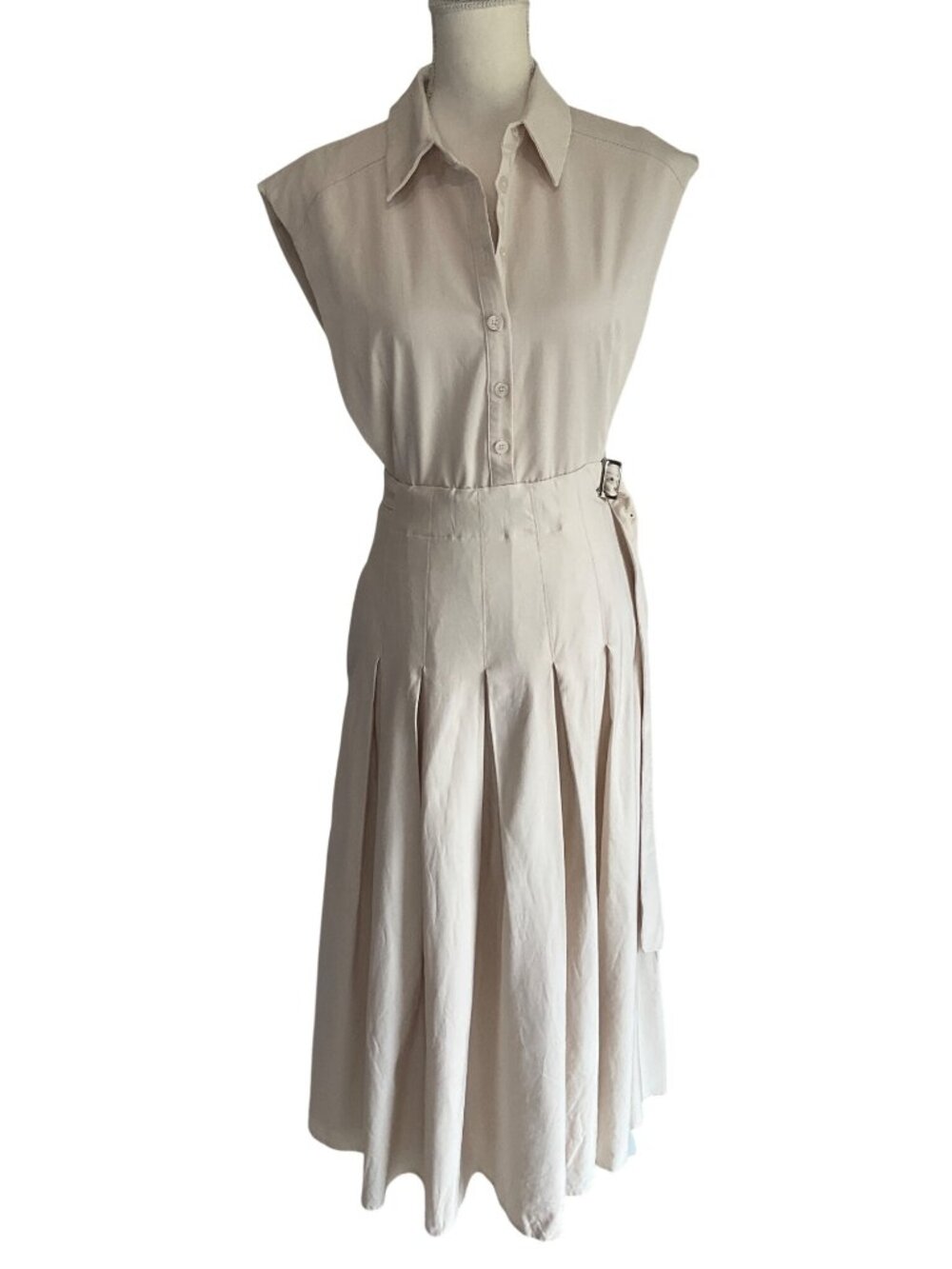 En Saison Quince Midi Shirt Dress in ecru Medium New Womens dresses - Picture 6 of 15